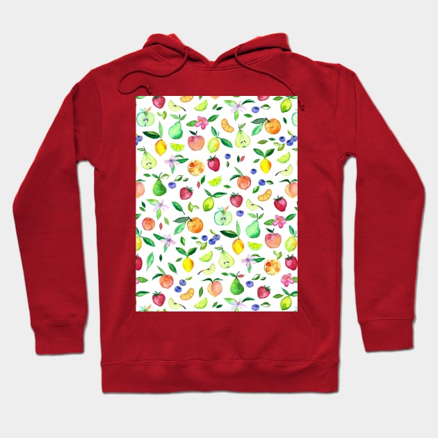 Fresh Fruit - a watercolor pattern Hoodie by micklyn